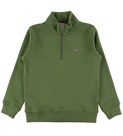 GANT Sweatshirt - Shield Half Zip - Washed Olive