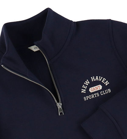 GANT Sweatshirt - Graphic Half Zip - Evening Blue