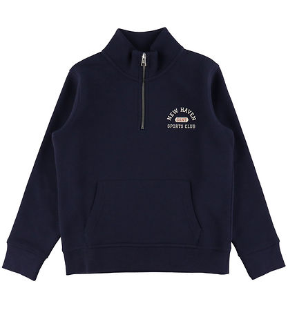 GANT Sweatshirt - Graphic Half Zip - Evening Blue