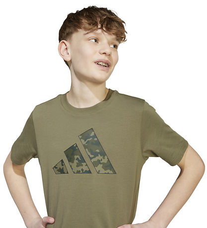 adidas Performance T-Shirt - J CAMO T - Olive