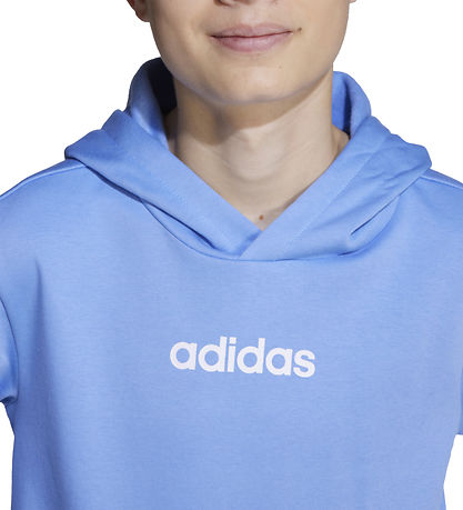adidas Performance Hættetrøje - J LIN FL HD - Blufus/White