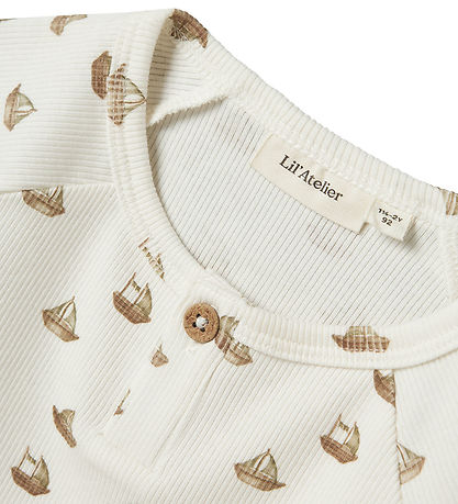 Lil Atelier T-shirt - NmmLavo - Coconut Milk m. Både