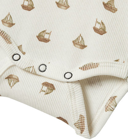Lil Atelier Body k/æ - Rib - NbmLavo - Coconut Milk m. Både