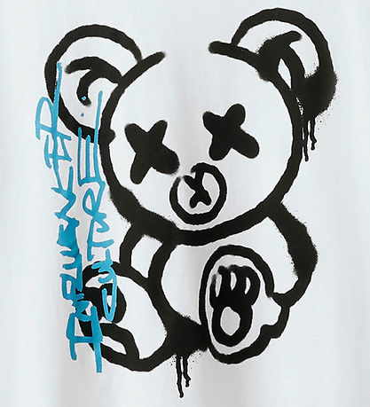 LMTD T-Shirt - NlmBear - Bright White/Black Print