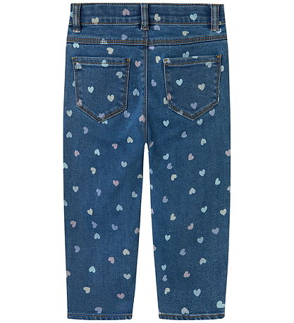 Name It Jeans - Noos - Mom - NmfBella - Denim Blue/Hearts