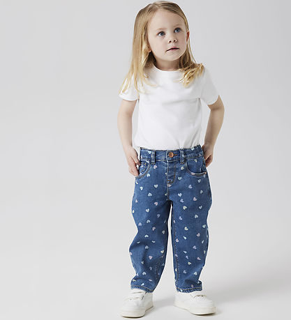 Name It Jeans - Noos - Mom - NmfBella - Denim Blue/Hearts