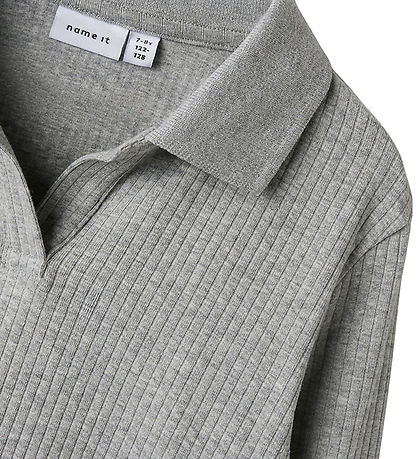 Name It Polobluse - NkfDusa - Grey Melange