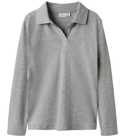 Name It Polobluse - NkfDusa - Grey Melange