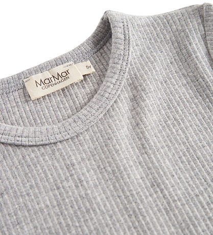 MarMar Bluse - Rib - Plain - Noos - Light Grey Melange