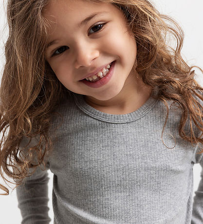 MarMar Bluse - Rib - Plain - Noos - Light Grey Melange