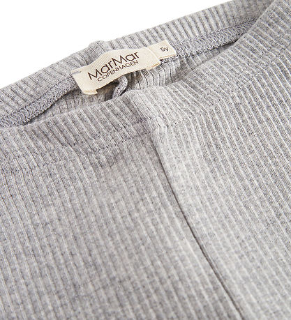 MarMar Leggings - Rib - Modal - Light Grey Melange