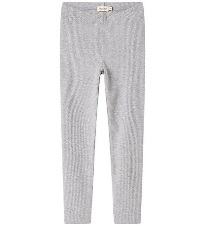 MarMar Leggings - Rib - Modal - Light Grey Melange