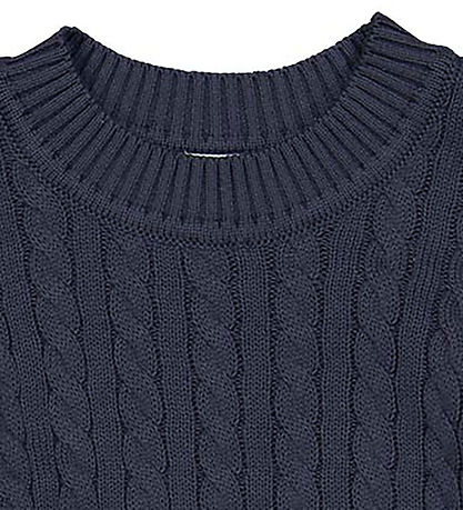 Müsli Bluse - Strik - Cable - Night Blue
