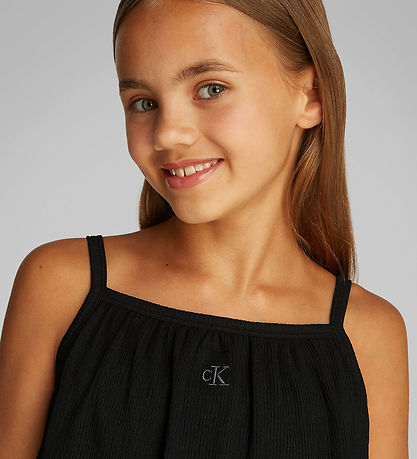 Calvin Klein Kjole - Crinkle Layered - CK Black