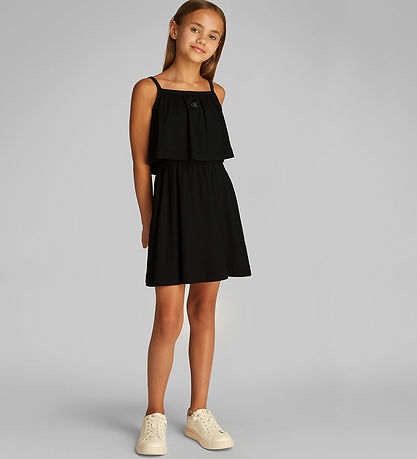 Calvin Klein Kjole - Crinkle Layered - CK Black