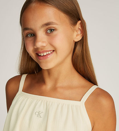 Calvin Klein Kjole - Crinkle Layered - Tofu