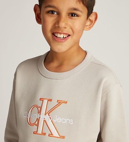 Calvin Klein Sweatshirt - Outlined Mono - Chateau Gray