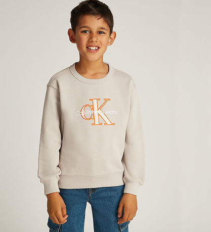 Calvin Klein Sweatshirt - Outlined Mono - Chateau Gray