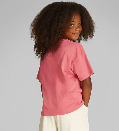 Calvin Klein T-shirt - CK Logo Boxy - Deep Crimson Fruit