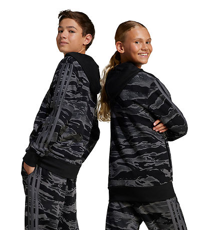 adidas Performance Cardigan - J CAMO FZ HD - BLACK/GREFIV