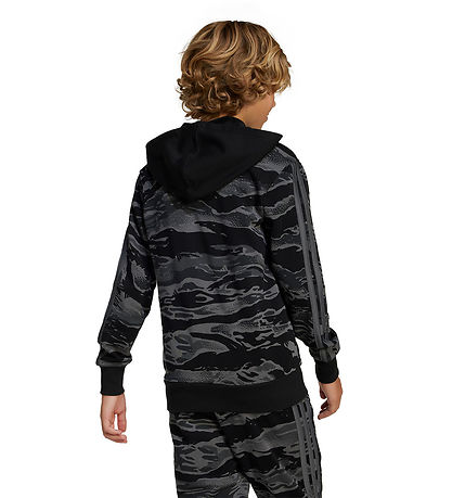 adidas Performance Cardigan - J CAMO FZ HD - BLACK/GREFIV