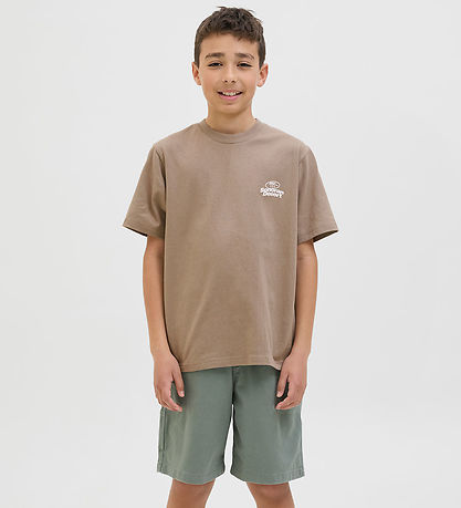 Jack & Jones T-shirt - JcoRetreat Typographic - Desert Taupe