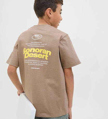 Jack & Jones T-shirt - JcoRetreat Typographic - Desert Taupe