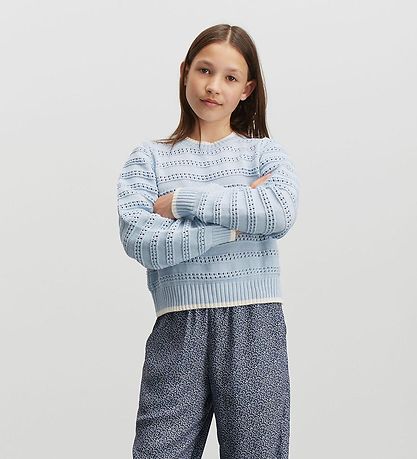 Mads Nørgaard Bluse - Strik - Inga - Cashmere Blue/Vanilla Ice