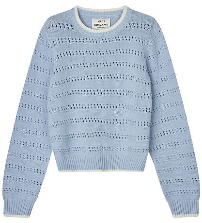 Mads Nørgaard Bluse - Strik - Inga - Cashmere Blue/Vanilla Ice