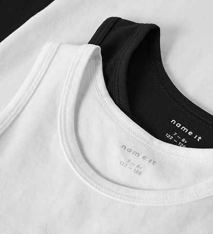 Name It Undertrøje - Noos - NkmTank - 4-pak - Black/w/ 2 x Brigh