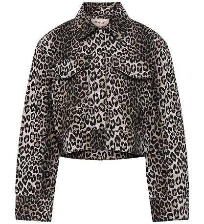 Kids Only Denimjakke -  KogSandra - Lumi Printed - Black/Leo