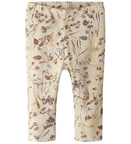 Name It Leggins - Rib - NbfNiara - Oatmeal/Woodrose
