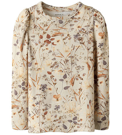 Name It Bluse - Rib - NmfNiara - Oatmeal/Woodrose