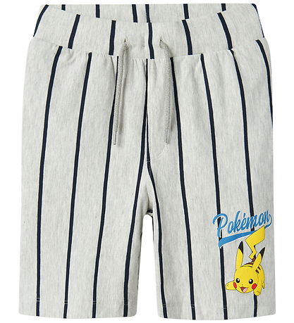 Name It Sæt - Skjorte/Shorts - NkmMaska - Pokémon - Light Grey M