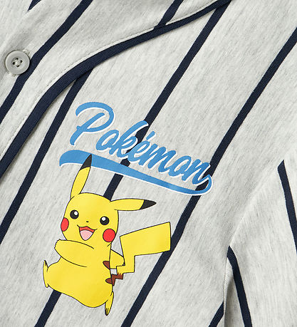Name It Sæt - Skjorte/Shorts - NkmMaska - Pokémon - Light Grey M