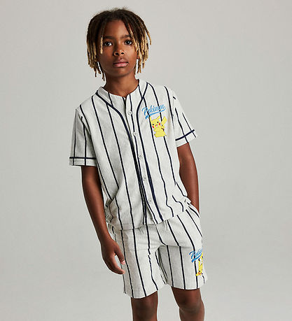 Name It Sæt - Skjorte/Shorts - NkmMaska - Pokémon - Light Grey M