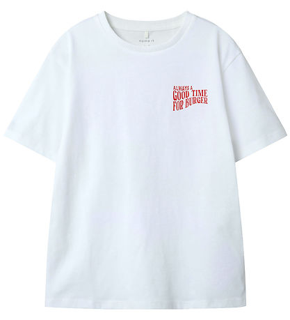 Name It T-shirt - NkmDuster - Bright White/Burger