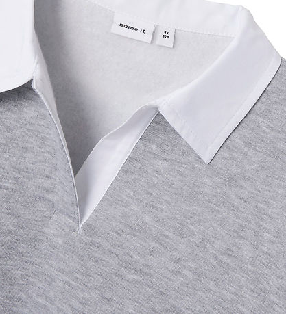 Name It Polobluse - NkfBetsy - Gråmeleret