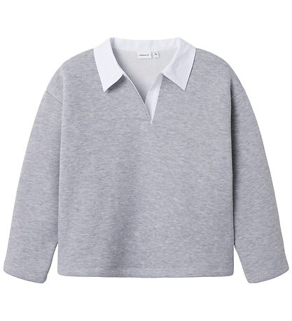 Name It Polobluse - NkfBetsy - Gråmeleret