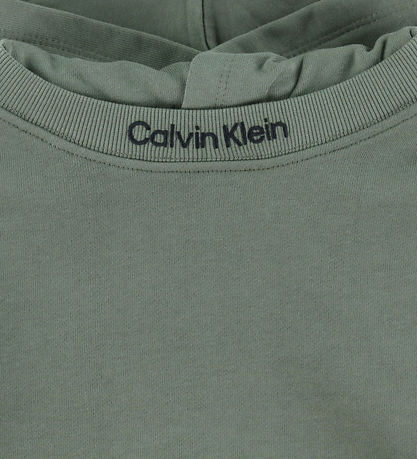 Calvin Klein Hættetrøje - Neck Embro Logo - Dusty Olive Green