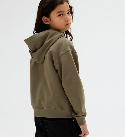 Calvin Klein Hættetrøje - Neck Embro Logo - Dusty Olive Green