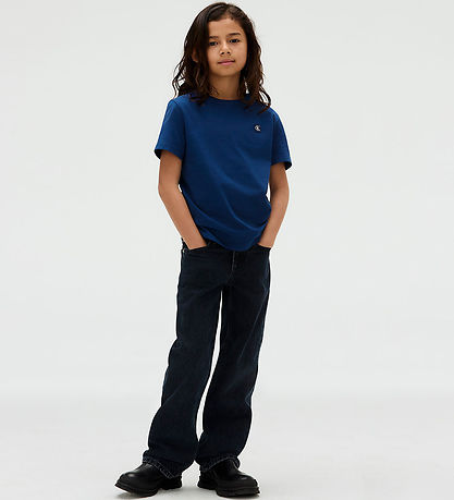 Calvin Klein T-shirt - Mono Mini Badge - Blue Jean