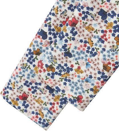 Name It Leggings - NmfKyla - Cloud Dancer m. Blomster