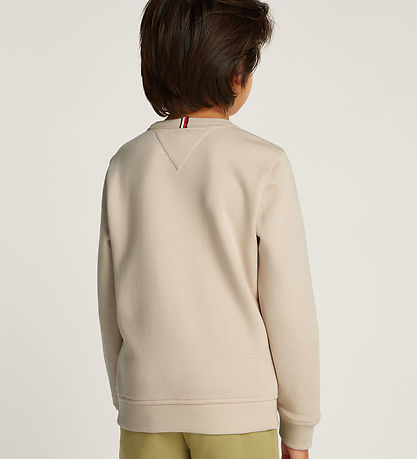 Tommy Hilfiger Sweatshirt - Monotype 1985 Label - Classic Beige