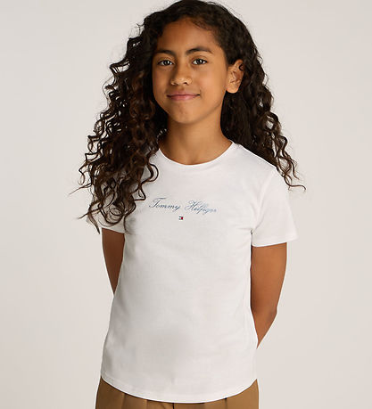 Tommy Hilfiger T-shirt - Script Slim - Hvid