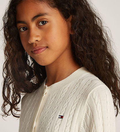 Tommy Hilfiger Cardigan - Strik - Mini Cable - Ivory Petal