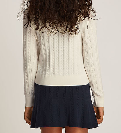 Tommy Hilfiger Cardigan - Strik - Mini Cable - Ivory Petal