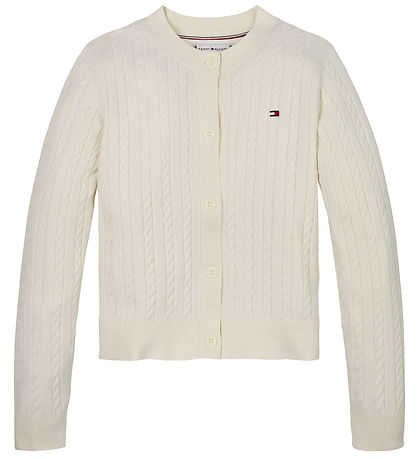 Tommy Hilfiger Cardigan - Strik - Mini Cable - Ivory Petal