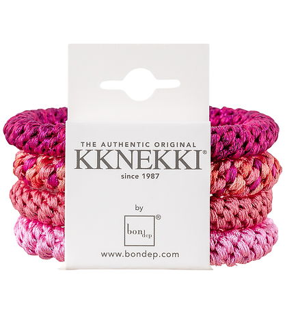 Kknekki Hårelastikker - 4-pak - Pink