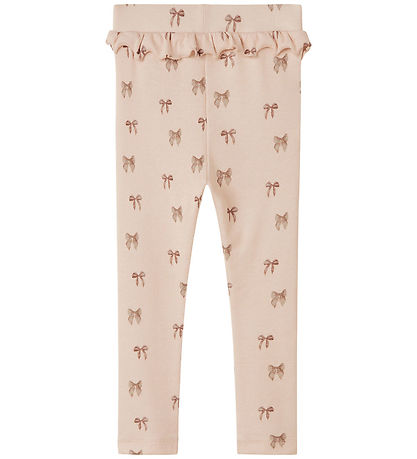 Lil' Atelier Leggings - Rib - NbnGavo - Silver Peony/Bow